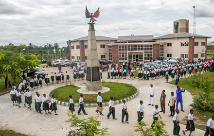 Students at a private boarding school in Port Harcourt